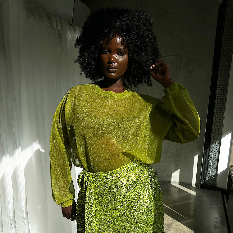 Lime Sheer Zazi Jumper