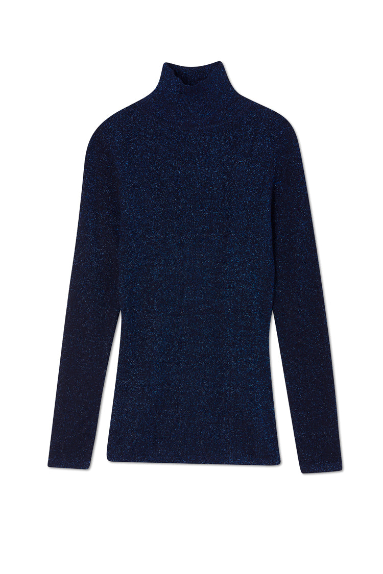 Navy Sparkle Roll Neck