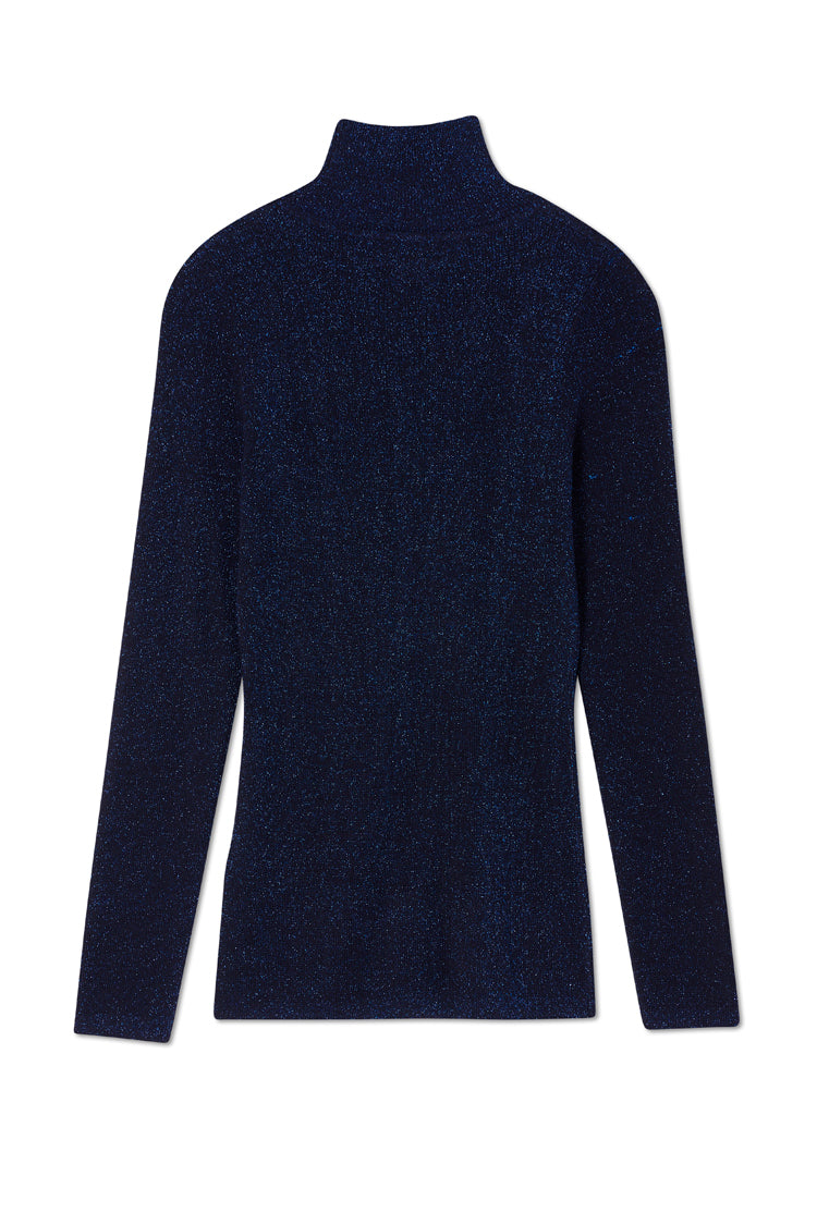 Navy Sparkle Roll Neck